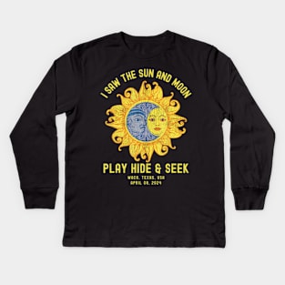 Waco Texas Usa Path Of Totality Solar Eclipse April 2024 Kids Long Sleeve T-Shirt